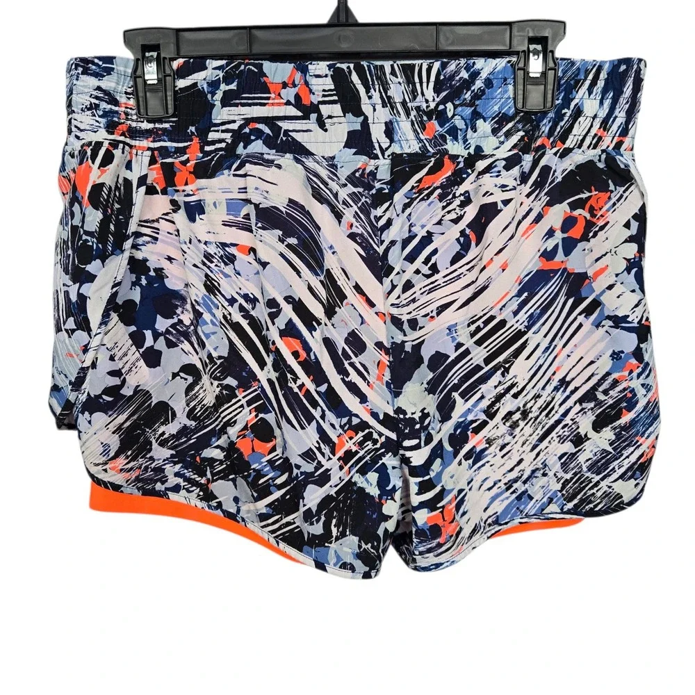 GapFit GTrack Running Shorts Abstract Print‎ Lined Neon Orange Womens M